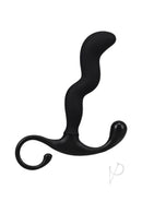 OptiMALE Zig Zag Silicone Prostate Massager Black with contoured zig-zag shape for targeted stimulation.