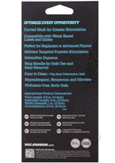 OptiMALE Zig Zag Silicone Prostate Massager Black packaging showing features like curved shaft and easy cleaning.