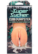 Super Sucker Cum Dumpster Ultraskyn Masturbator Pussy packaging featuring realistic design and textured entrance for enhanced pleasure.