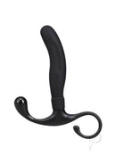 OptiMALE Smooth Silicone Prostate Massager Black designed for targeted stimulation and comfortable fit.