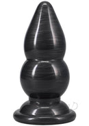 American Bombshell Double Payload Anal Plug Gun Metal showcasing a bold, rippled design for a unique experience.