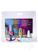 Mood Naughty 1 Kaleidoscope Trainer Silicone Anal Plug Set with three colorful plugs for training.