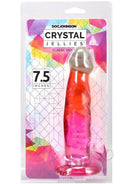 Crystal Jellies Dildo 7.5 inch Rainbow in packaging, showcasing its vibrant colors and classic design.