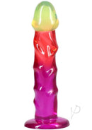 Crystal Jellies Dildo 7.5 inch Rainbow with a textured, colorful design for enhanced pleasure and comfort.