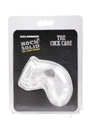 Packaging of Rock Solid The Cock Cage Clear displaying a structured design for secure fit and comfort.