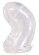 Rock Solid The Cock Cage Clear showcasing its structured design and flexible fit for secure wear.