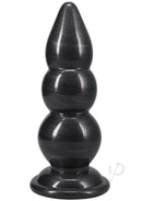 American Bombshell Triple Payload Anal Plug Gun Metal, a bold and durable rippled anal plug for controlled use.