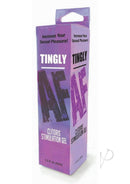Tingly AF Clitoral Stimulation Gel 1.5 Oz packaging with instructions to increase sexual pleasure.