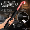 Master Series Elektrawand E-Stim Wand with Attachments shown with USB charging for cordless use.