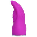 Xcitme Kiki Precision Point Clitoral Vibrator Purple side view showing its ergonomic design and flexible tip.