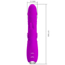 Dyso Desire Thrust Rabbit Vibrator in vibrant purple showcasing its smooth design and dimensions.
