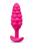 B-Vibe Bump Textured Silicone Plug Pink with playful bumps and gentle vibration for beginners.