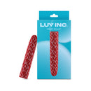 Luv Inc Hb82 Heart Bullet Vibrator Red in packaging showcasing its heart design and vibrant color.
