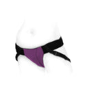 SpareParts Joque Double Strap Harness Purple Size A showcased on body for optimal comfort and fit.