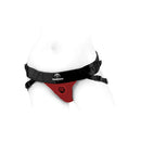 SpareParts Joque Double Strap Harness Red Size B showcasing its comfortable and versatile design for all-day wear.