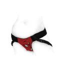 SpareParts Joque Double Strap Harness Red Size B displayed on a mannequin for showcasing its design and fit.