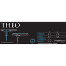 Size chart for SpareParts Theo Single Strap Harness Black Size A with measurements and dimensions.