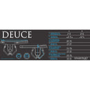 Size chart for SpareParts Deuce Double Strap Harness Black Size B Magnum with measurements and dimensions.