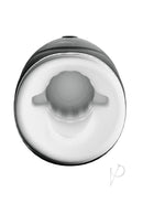Bathmate Edge Pro Silicone Stroker Black and White top view with textured interior and ergonomic design.