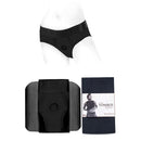 SpareParts Tomboi Nylon Briefs Harness Black Size 5XL displayed with packaging and harness detail.