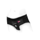 SpareParts Tomboi Nylon Briefs Harness Black Size 5XL showcasing a sleek and comfortable design for confident wear.