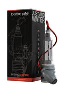 Bathmate HydroXtreme7 Penis Pump Clear Gray and packaging, showcasing water-powered pump technology.