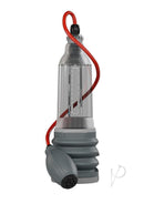 Bathmate HydroXtreme8 Water Penis Pump Clear Gray with red hose and sleek design for hydrotherapy enhancement.