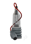 Bathmate HydroXtreme7 Wide Boy Penis Pump Clear Gray with a water-based hydrotherapy design for effective use.