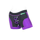 SpareParts Tomboii Nylon Boxer Briefs Harness Purple Size S showcasing a stylish and athletic design.