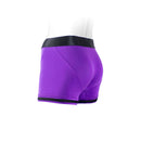 SpareParts Tomboii Nylon Boxer Briefs Harness Purple 2XL showcased from the side, highlighting its smooth and vibrant design.