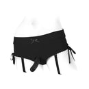 SpareParts Sasha Cinch Booty Short Harness Black Size XXS showcasing a stylish and functional design in black.
