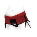 SpareParts Sasha Cinch Booty Short Harness Red Size 2XL, featuring a stylish design with adjustable sides.