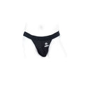 SpareParts Pete Freestyle Nylon Packing Jock Black Size L displaying a sleek jock-strap design for comfort and security.