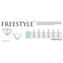 Sizing guide for SpareParts Pete Freestyle Nylon Packing Jock Black Size L with measurements and style details.