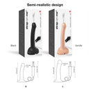 Strap-On-Me Squirting Cum Dildo Small Vanilla packaging alongside Black version, showcasing semi-realistic designs and sizes.