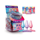 Play With Me Jolly Plug 24-piece Fishbowl Display featuring colorful anal plugs for beginners.