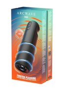 Arcwave Orbit Rechargeable Rotating Stroker Black packaging showcasing 360-degree rotating stimulation features.