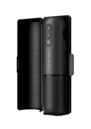 Arcwave Orbit Rechargeable Rotating Stroker Black in closed position, featuring sleek design and control buttons.