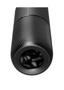 Arcwave Orbit Rechargeable Rotating Stroker Black close-up view showcasing textured design and opening.
