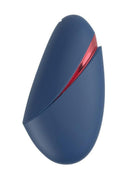 Womanizer Next Liberty Air Clitoral Stimulator Blue Red side view showing compact design.