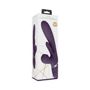 Vive Kura Thrusting Silicone G-Spot Vibrator Purple packaging with sleek design and three motor features.