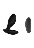 We-Vibe Ditto Plus Vibrating Butt Plug with Remote Control and accompanying remote in black.