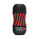 Tenga Rolling Gyro Roller Cup Hard Masturbator in sleek black and red design for a firm stroking experience.