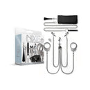 Nixie Metal Bondage 8-piece Kit Silver with accessories in polished silver-tone finish.