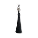 Nixie Metal Bondage 8-piece Kit Silver black tassel accessory with clip for stylish power play.