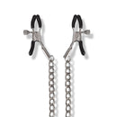 Nixie Metal Bondage 8-piece Kit Silver with adjustable clamps and chain for stimulating power play.