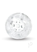 Zolo Hand Stroker Lucid Tunnel Clear showing intricate tunnel textures in a crystal clear sleeve.