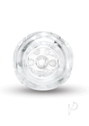 Zolo Clear Shot Textured Hand Stroker showing clear design and interior textures for enhanced stimulation.