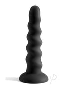 Colours Twist Silicone Dildo with Suction Cup 6.5 Inch Black, featuring a contoured design and suction cup base.