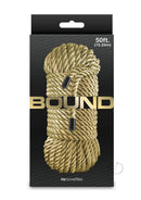 Bound Rope 50 Feet Gold Bondage Restraint packaging displaying luxurious golden rope for restraint play.